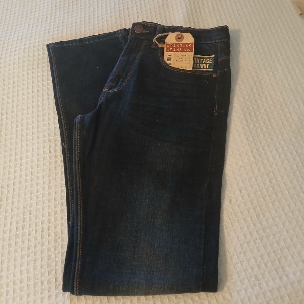 NEW!!Wrangler Men's Deep Indigo Skinny Jeans